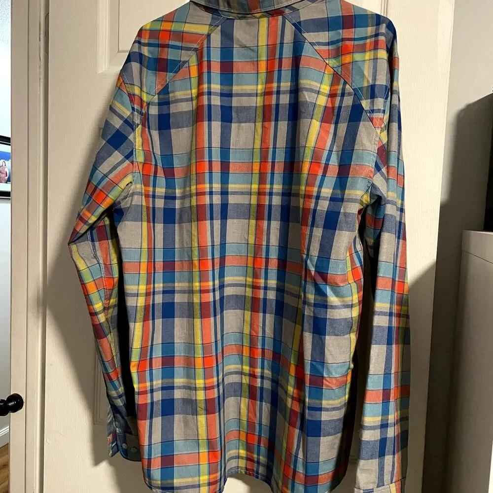 The North Face Men's Plaid Long sleeve Shirt Casual Button Down Size: Large